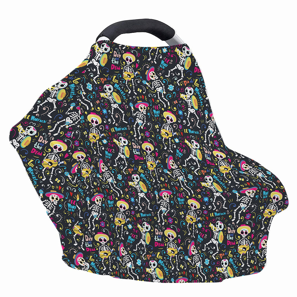 Day Of The Dead Mariachi Skeletons Print Baby Seat Cover