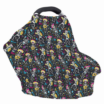 Day Of The Dead Mariachi Skeletons Print Baby Seat Cover