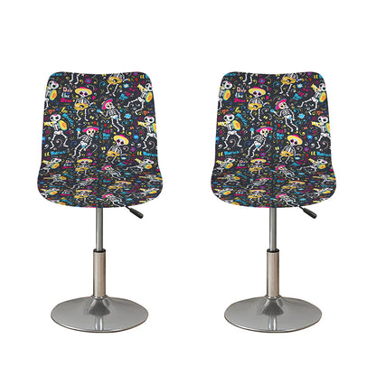 Day Of The Dead Mariachi Skeletons Print Bar Stool Covers
