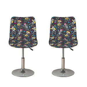 Day Of The Dead Mariachi Skeletons Print Bar Stool Covers