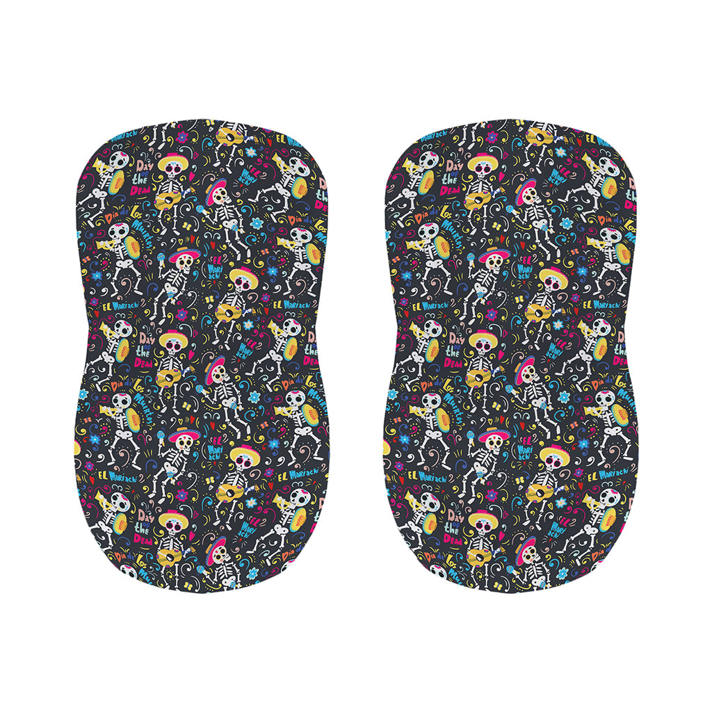 Day Of The Dead Mariachi Skeletons Print Bar Stool Covers