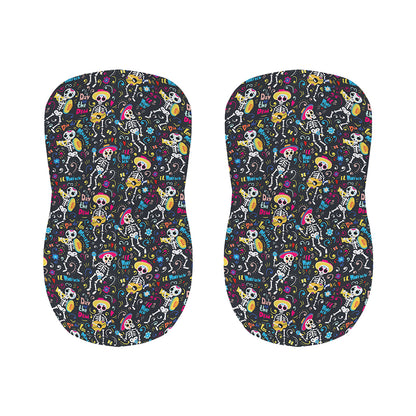 Day Of The Dead Mariachi Skeletons Print Bar Stool Covers