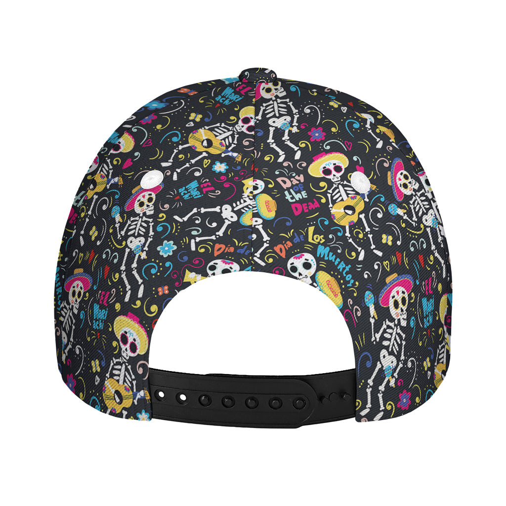 Day Of The Dead Mariachi Skeletons Print Baseball Cap