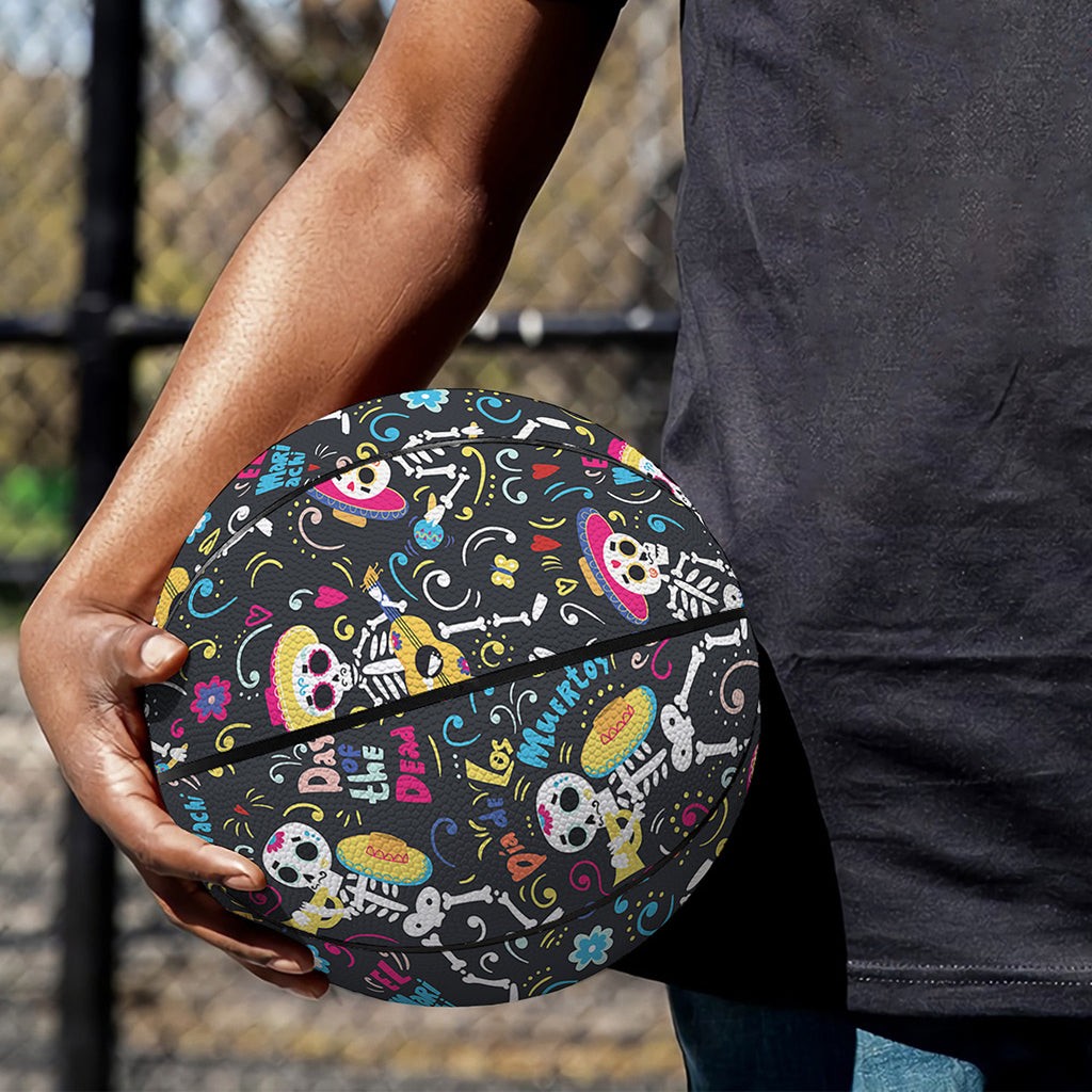 Day Of The Dead Mariachi Skeletons Print Basketball