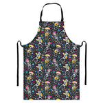 Day Of The Dead Mariachi Skeletons Print Bib Apron With Pocket