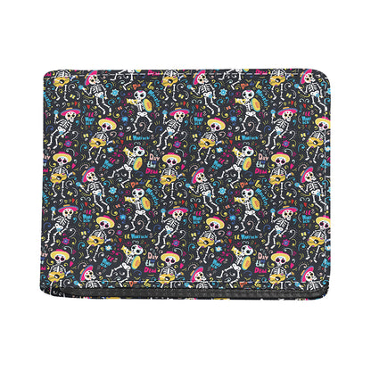 Day Of The Dead Mariachi Skeletons Print Bifold Wallet