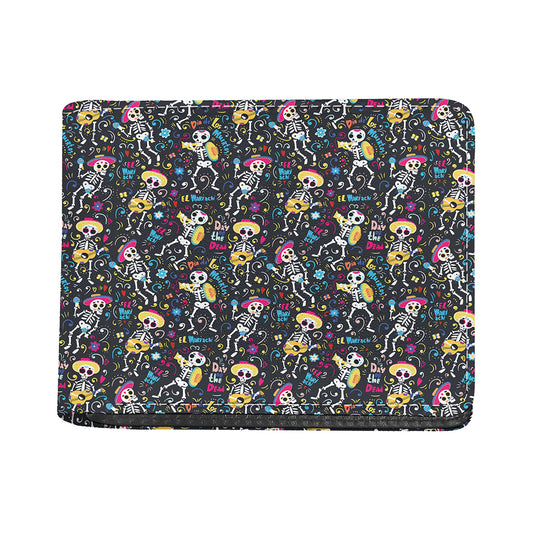 Day Of The Dead Mariachi Skeletons Print Bifold Wallet