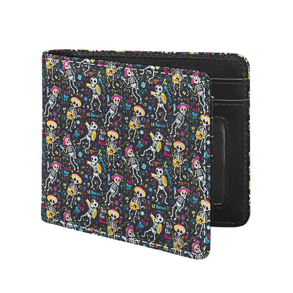 Day Of The Dead Mariachi Skeletons Print Bifold Wallet