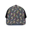 Day Of The Dead Mariachi Skeletons Print Black Mesh Trucker Hat