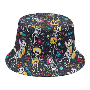 Day Of The Dead Mariachi Skeletons Print Bucket Hat