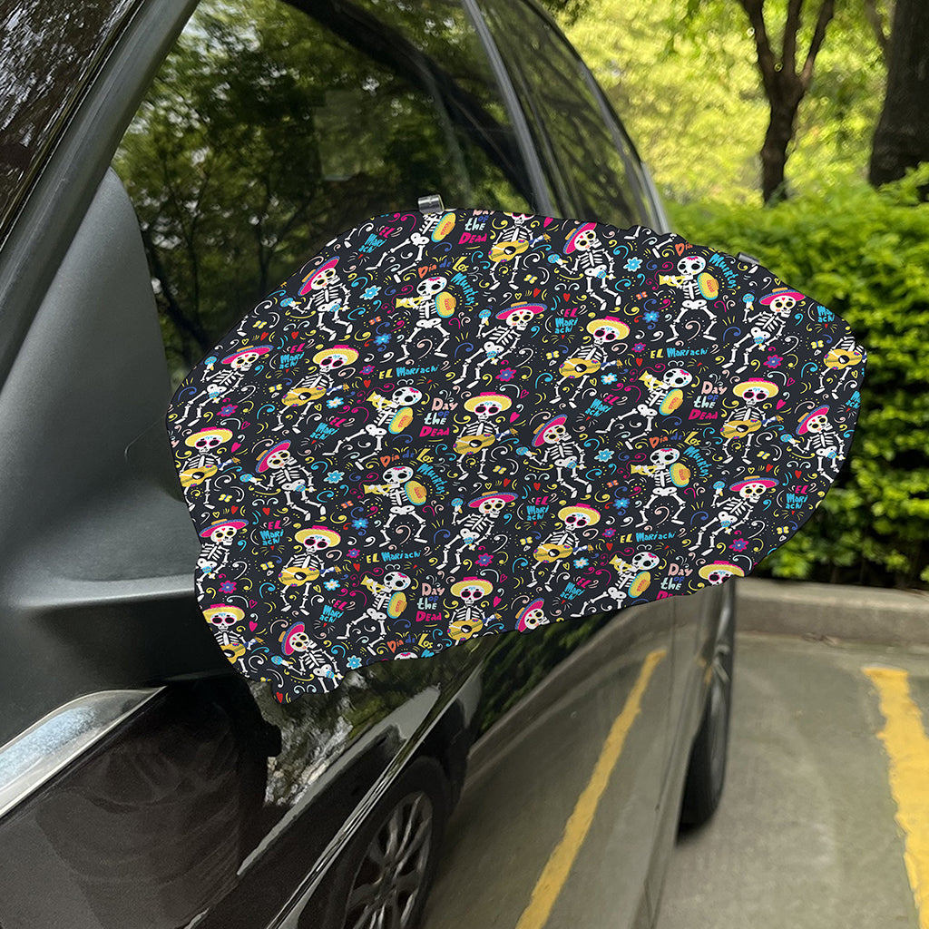 Day Of The Dead Mariachi Skeletons Print Car Side Mirror Covers