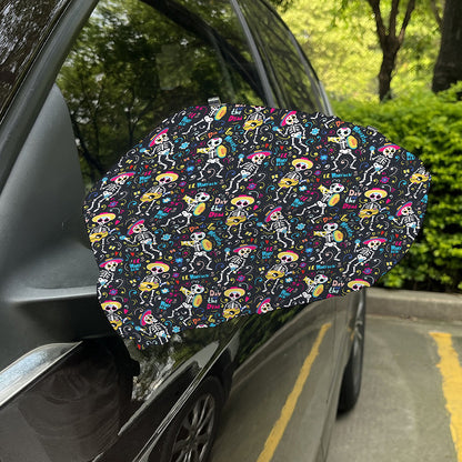 Day Of The Dead Mariachi Skeletons Print Car Side Mirror Covers