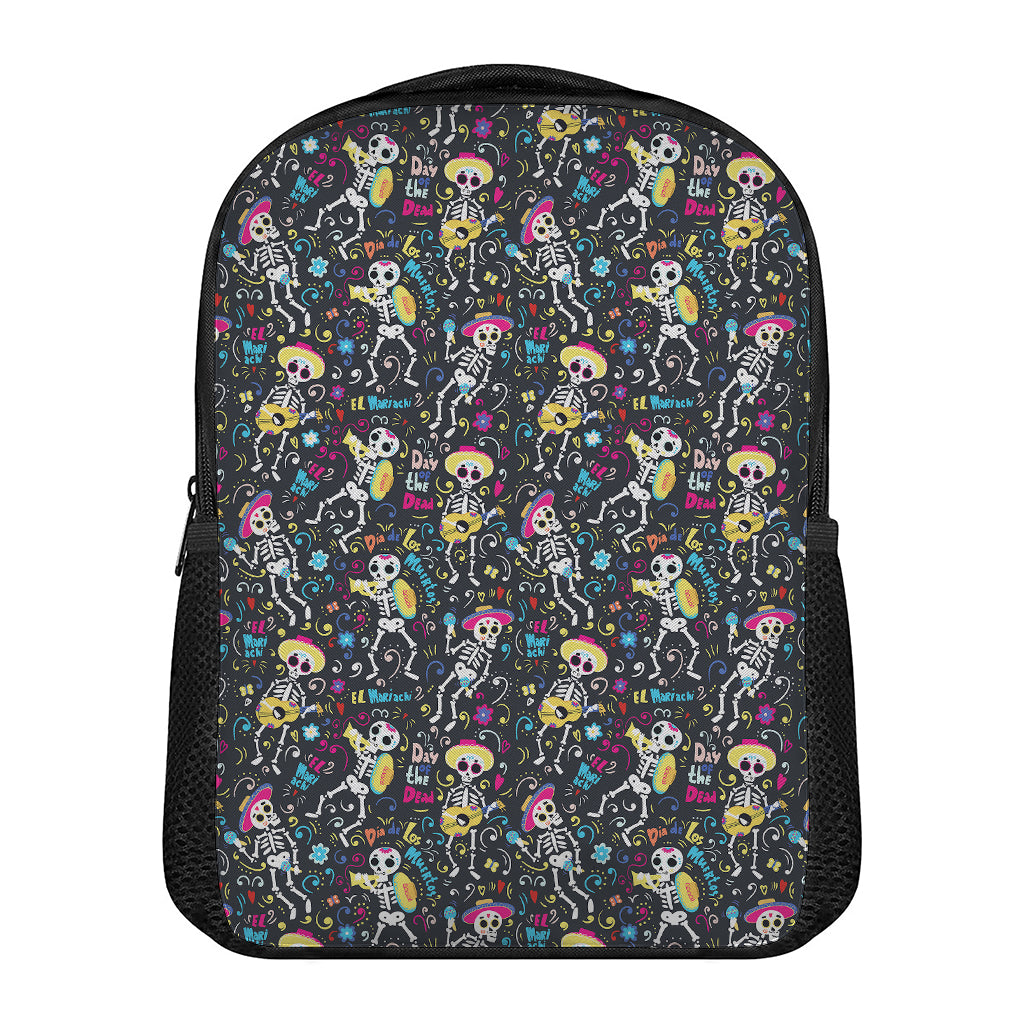 Day Of The Dead Mariachi Skeletons Print Casual Backpack
