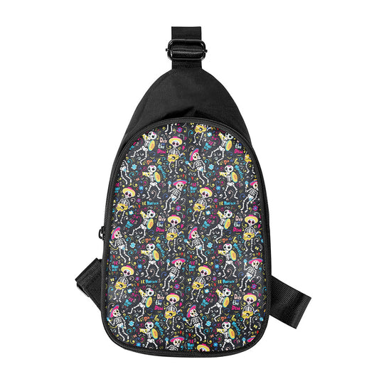 Day Of The Dead Mariachi Skeletons Print Chest Bag