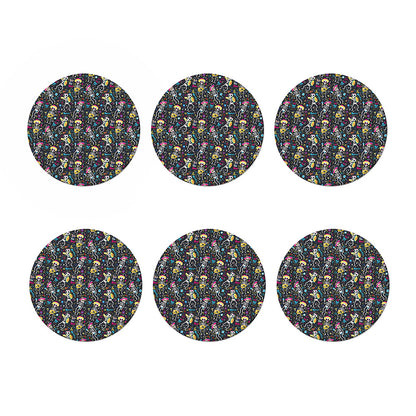 Day Of The Dead Mariachi Skeletons Print Coaster Set
