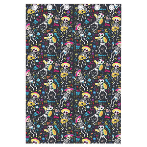 Day Of The Dead Mariachi Skeletons Print Curtain