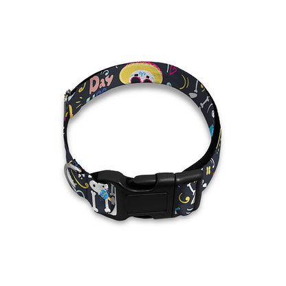 Day Of The Dead Mariachi Skeletons Print Dog Collar