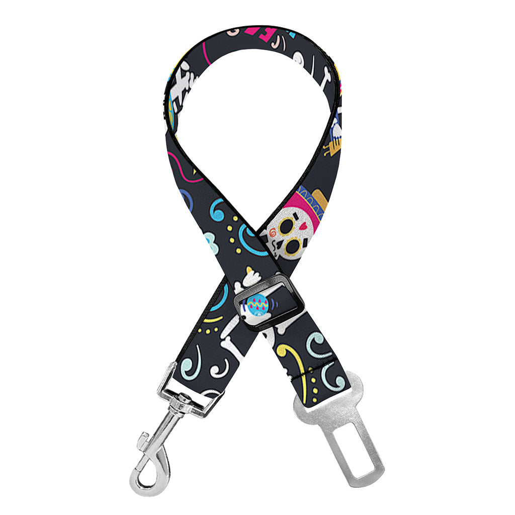Day Of The Dead Mariachi Skeletons Print Dog Seat Belt
