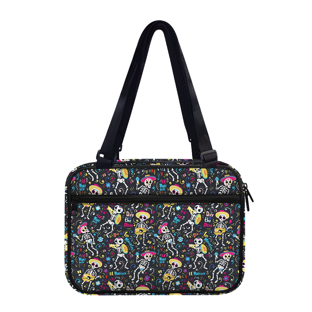 Day Of The Dead Mariachi Skeletons Print Double Strap Bible Bag