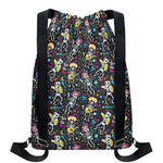 Day Of The Dead Mariachi Skeletons Print Drawstring Backpack
