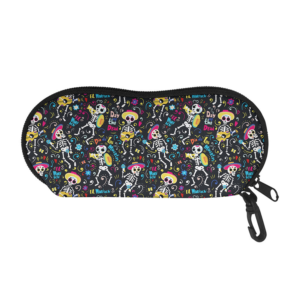 Day Of The Dead Mariachi Skeletons Print Glasses Case