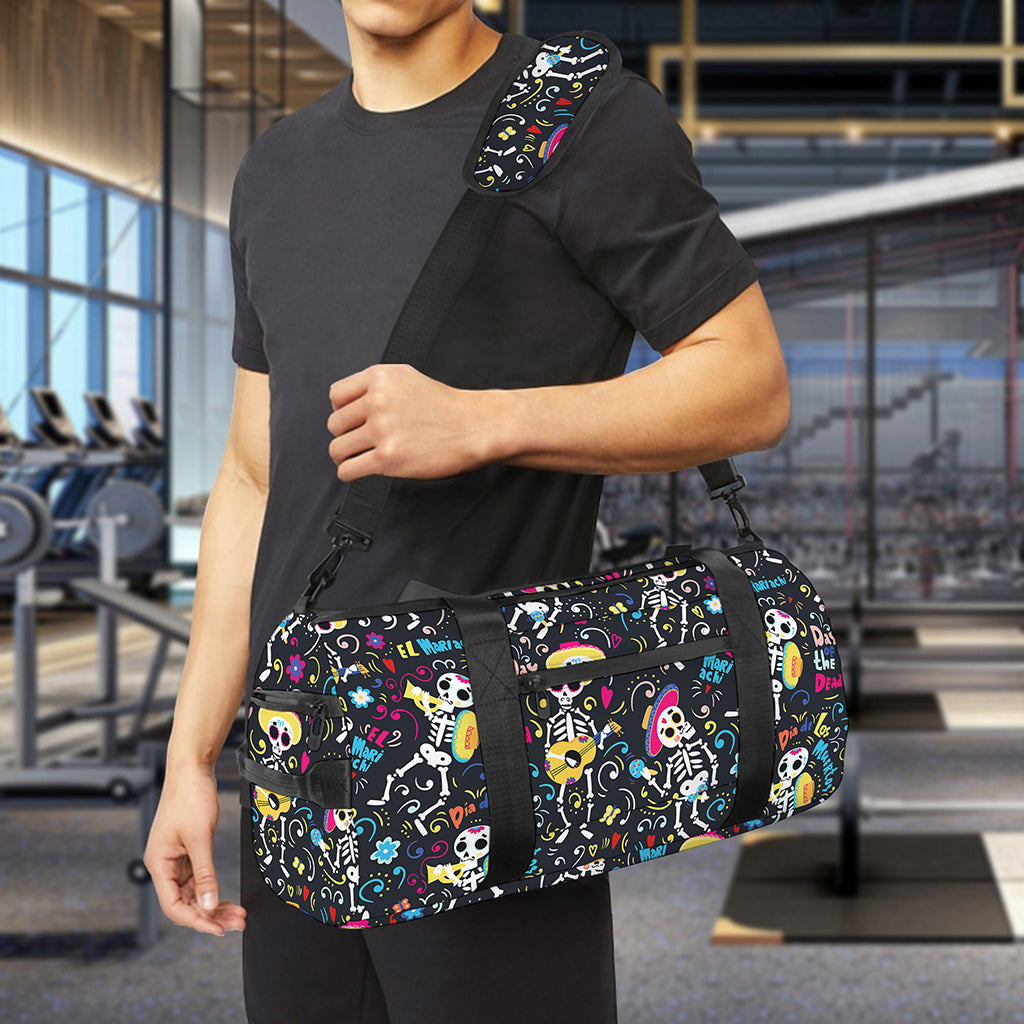 Day Of The Dead Mariachi Skeletons Print Gym Bag