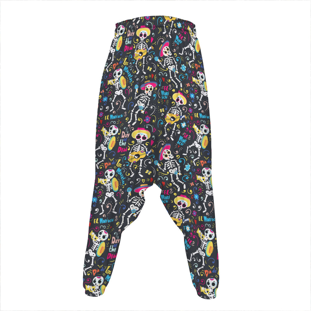 Day Of The Dead Mariachi Skeletons Print Hammer Pants