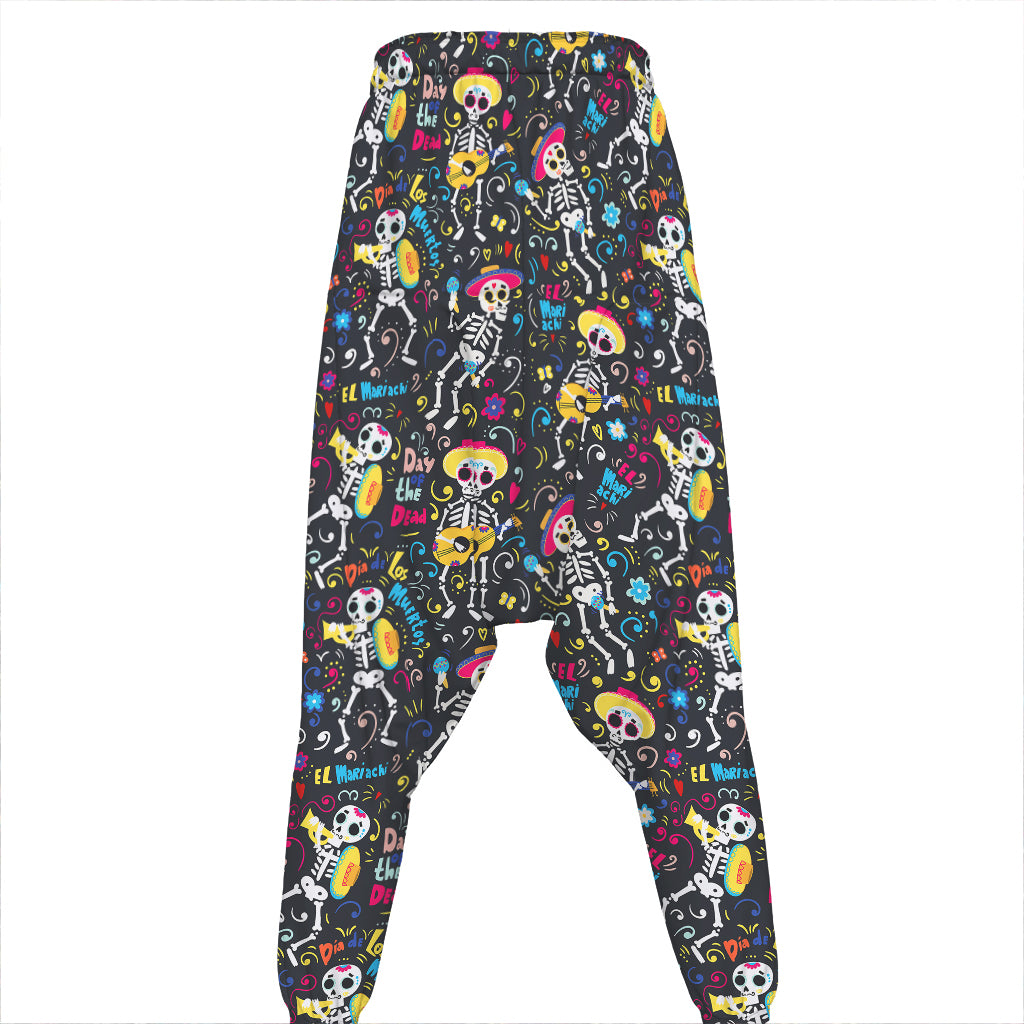 Day Of The Dead Mariachi Skeletons Print Hammer Pants