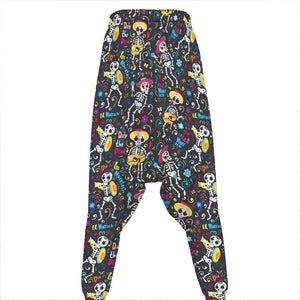 Day Of The Dead Mariachi Skeletons Print Hammer Pants