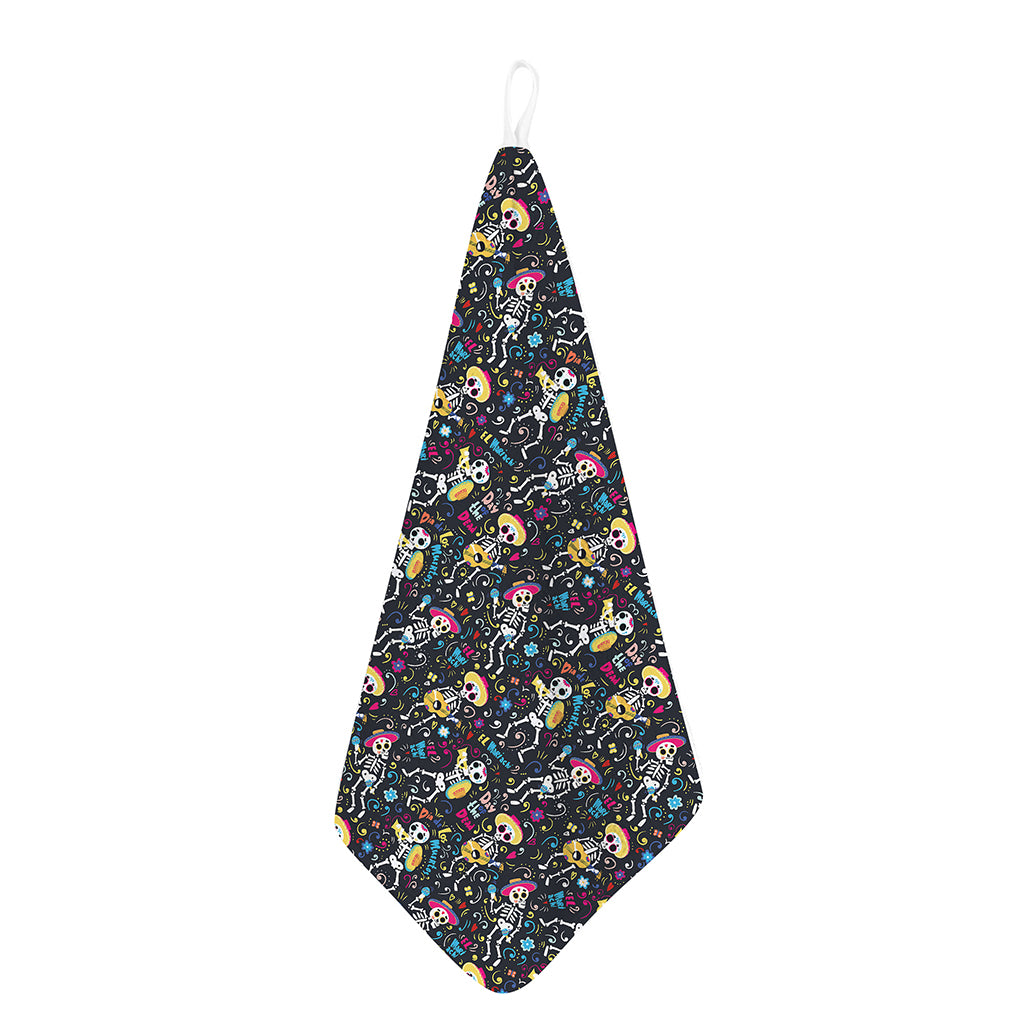 Day Of The Dead Mariachi Skeletons Print Hand Towel