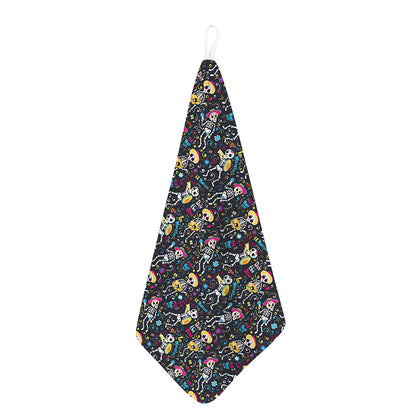 Day Of The Dead Mariachi Skeletons Print Hand Towel