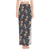 Day Of The Dead Mariachi Skeletons Print High Slit Maxi Skirt