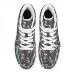Day Of The Dead Mariachi Skeletons Print High Top Leather Sneakers
