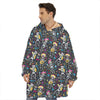 Day Of The Dead Mariachi Skeletons Print Hoodie Blanket