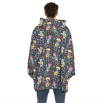 Day Of The Dead Mariachi Skeletons Print Hoodie Blanket