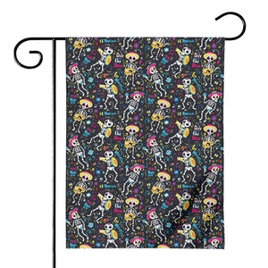 Day Of The Dead Mariachi Skeletons Print House Flag