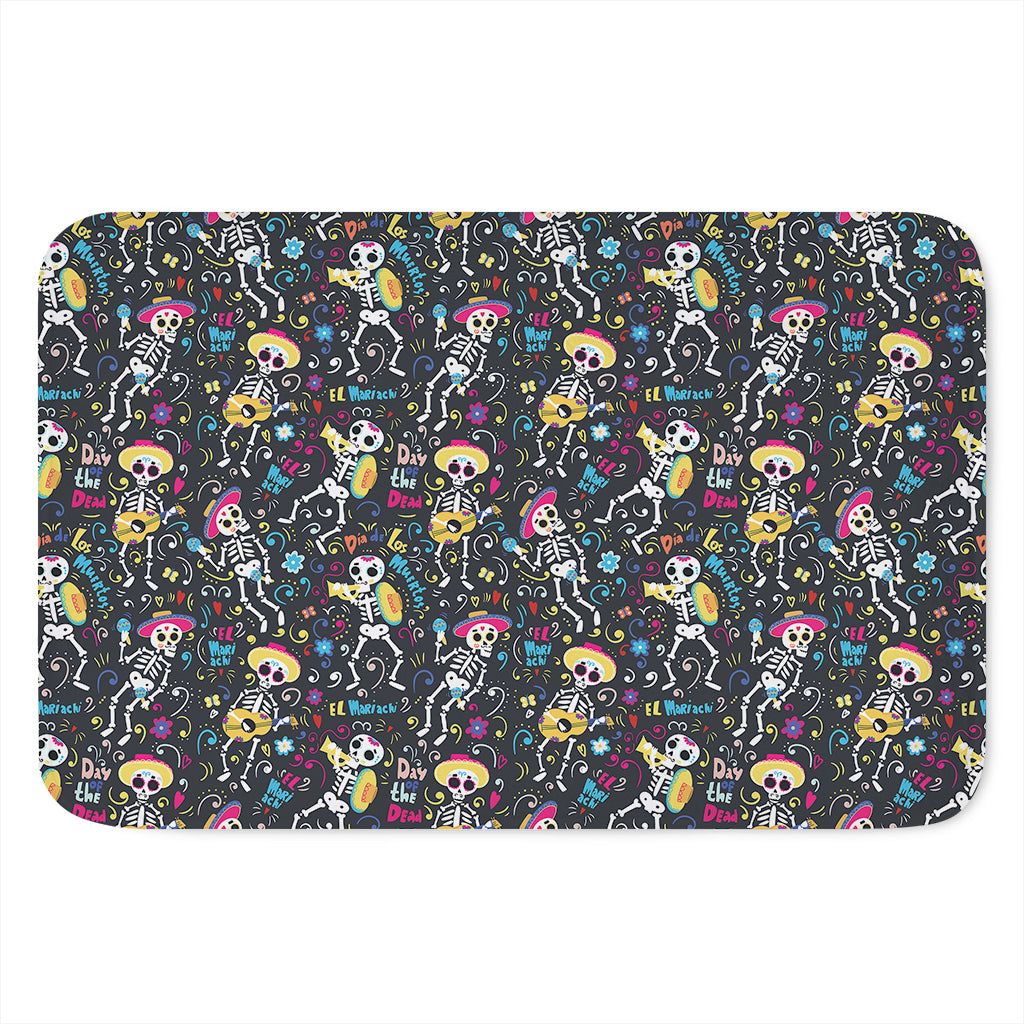 Day Of The Dead Mariachi Skeletons Print Indoor Door Mat