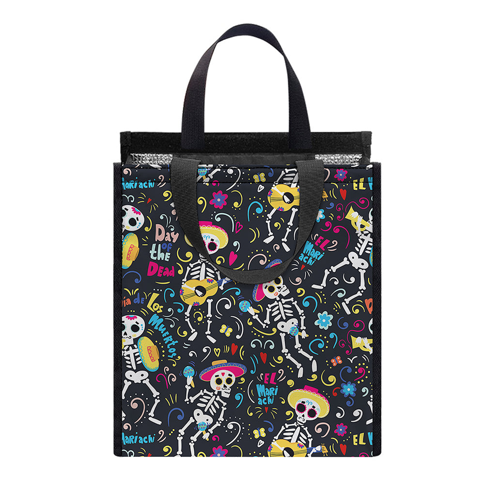 Day Of The Dead Mariachi Skeletons Print Insulated Lunch Tote