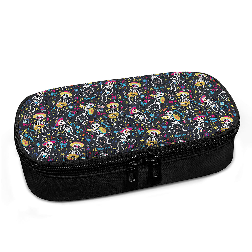 Day Of The Dead Mariachi Skeletons Print Insulin Cooler Travel Case
