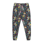 Day Of The Dead Mariachi Skeletons Print Jogger Pants