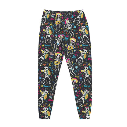 Day Of The Dead Mariachi Skeletons Print Jogger Pants