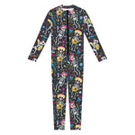 Day Of The Dead Mariachi Skeletons Print Jumpsuit