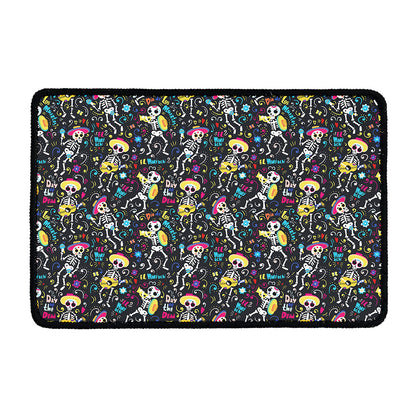 Day Of The Dead Mariachi Skeletons Print Kitchen Mat