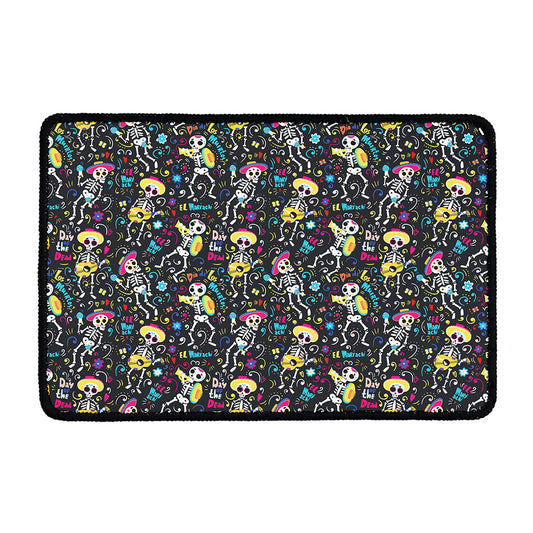 Day Of The Dead Mariachi Skeletons Print Kitchen Mat