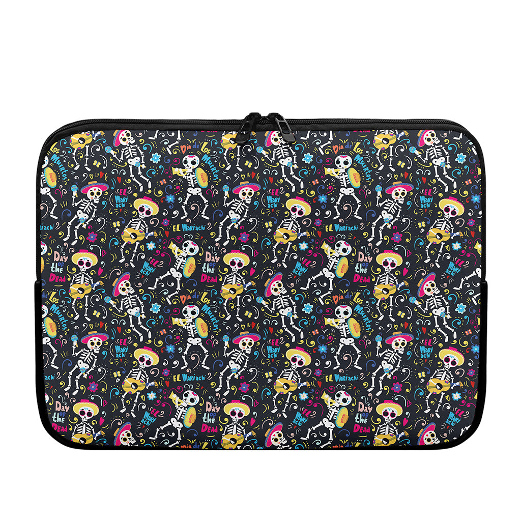 Day Of The Dead Mariachi Skeletons Print Laptop Sleeve