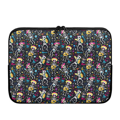 Day Of The Dead Mariachi Skeletons Print Laptop Sleeve