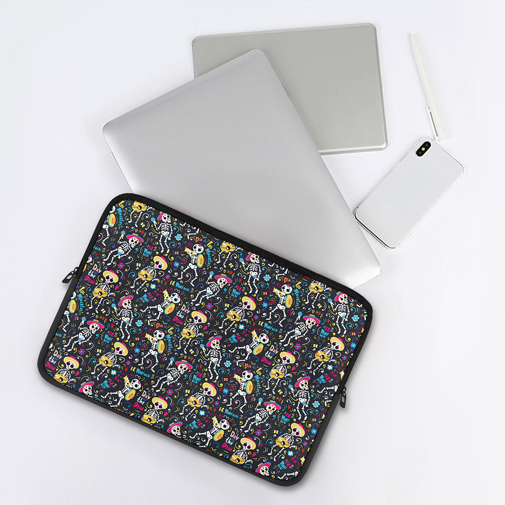 Day Of The Dead Mariachi Skeletons Print Laptop Sleeve