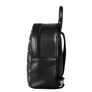 Day Of The Dead Mariachi Skeletons Print Leather Backpack