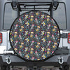 Day Of The Dead Mariachi Skeletons Print Leather Spare Tire Cover