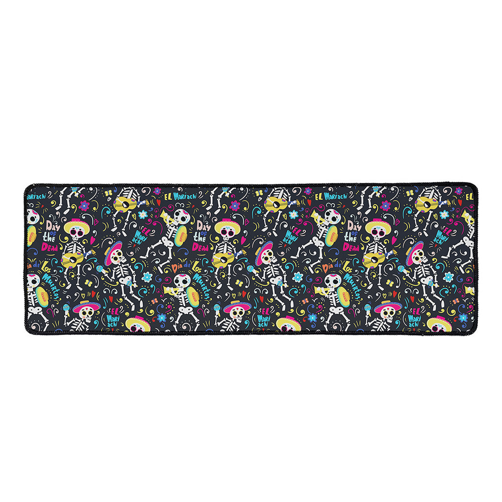Day Of The Dead Mariachi Skeletons Print Long Kitchen Mat